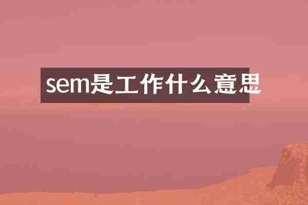 sem是工作什么意思