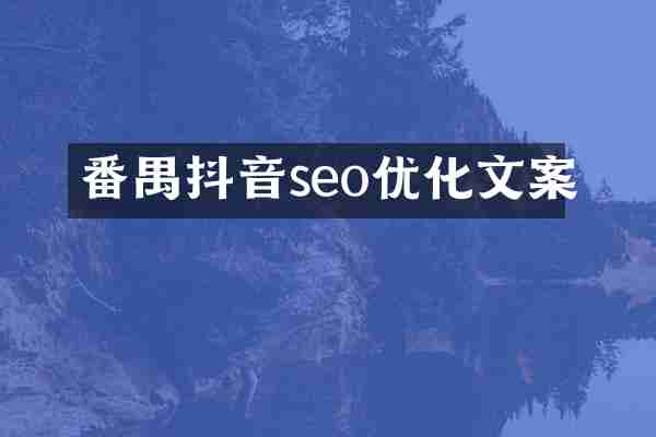 番禺抖音seo优化文案