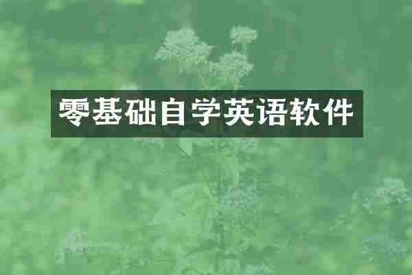 零基础自学英语软件