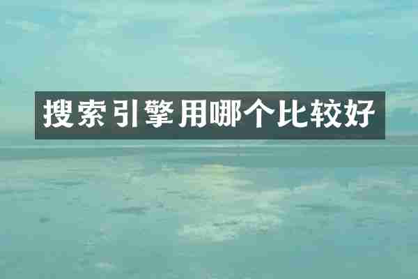 搜索引擎用哪个比较好