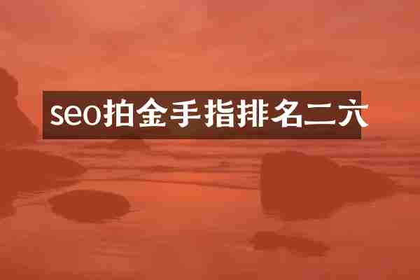 seo拍金手指排名二六
