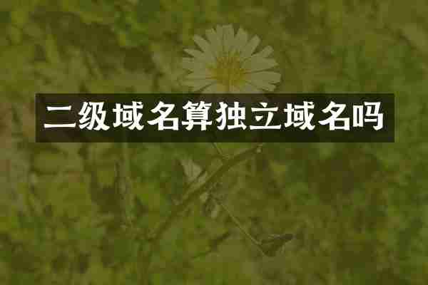 二级域名算独立域名吗