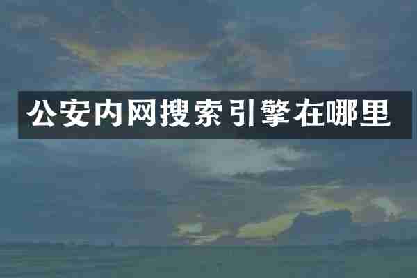 公安内网搜索引擎在哪里