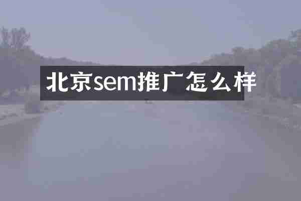 北京sem推广怎么样