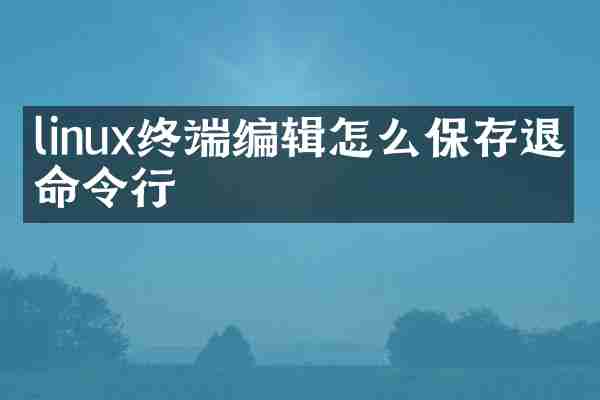 linux终端编辑怎么保存退出命令行