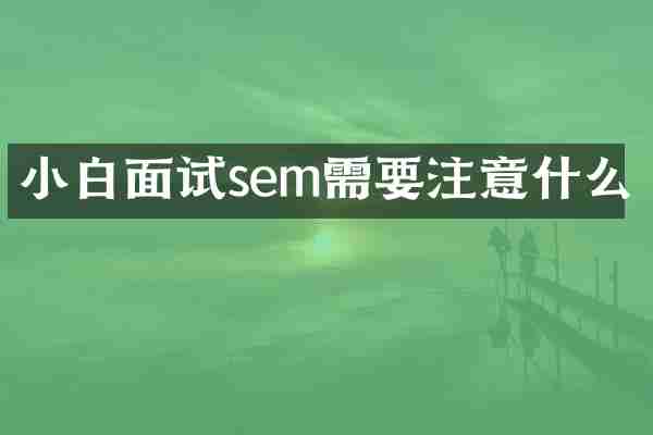 小白面试sem需要注意什么