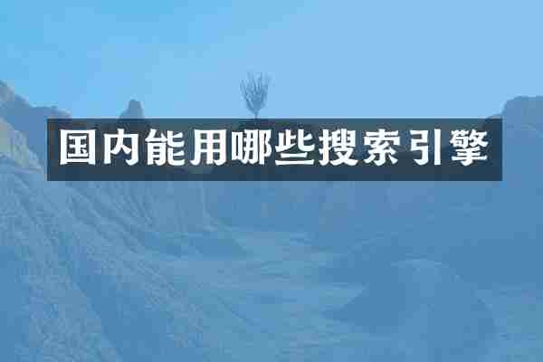 国内能用哪些搜索引擎