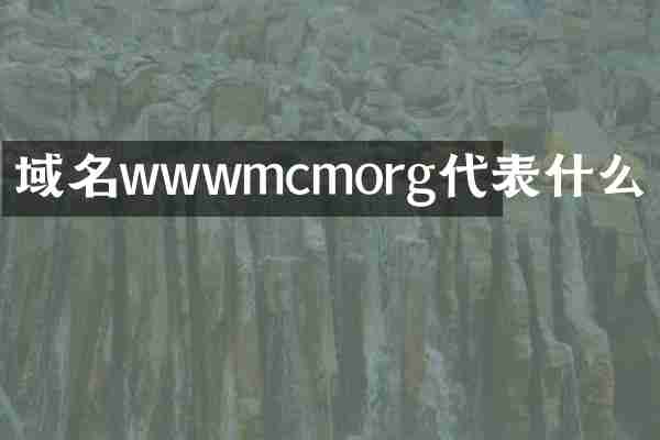 域名wwwmcmorg代表什么