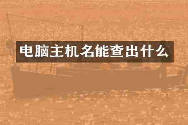 电脑主机名能查出什么