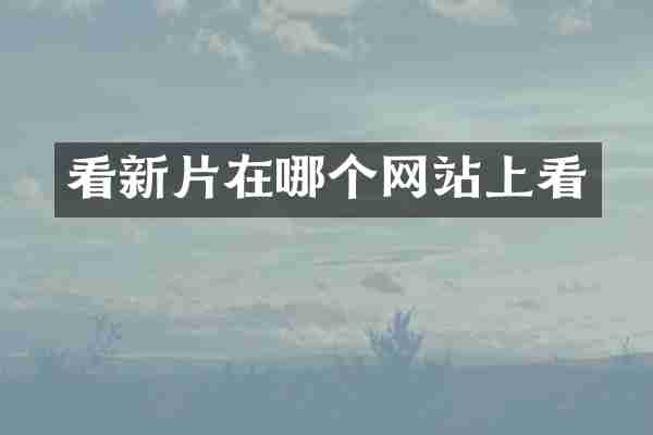 看新片在哪个网站上看