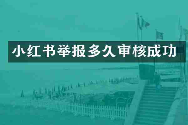 小红书举报多久审核成功