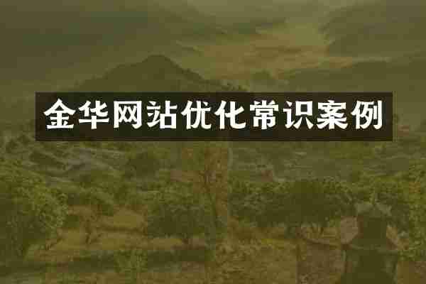 金华网站优化常识案例