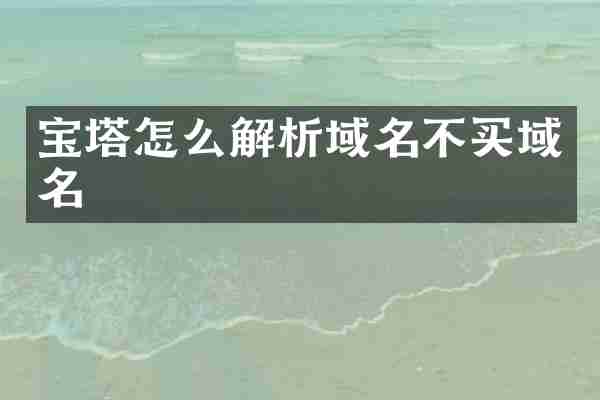 宝塔怎么解析域名不买域名