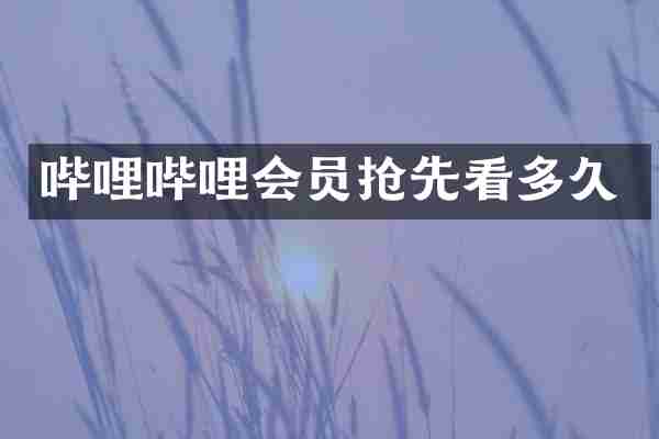 哔哩哔哩会员抢先看多久