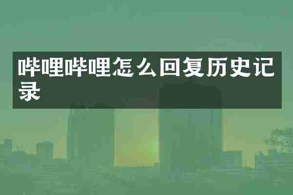 哔哩哔哩怎么回复历史记录