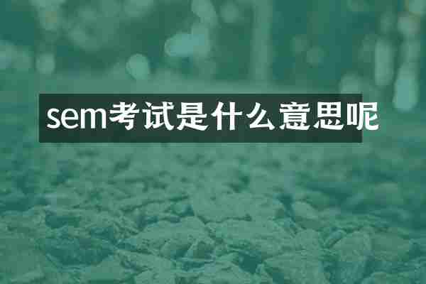 sem考试是什么意思呢