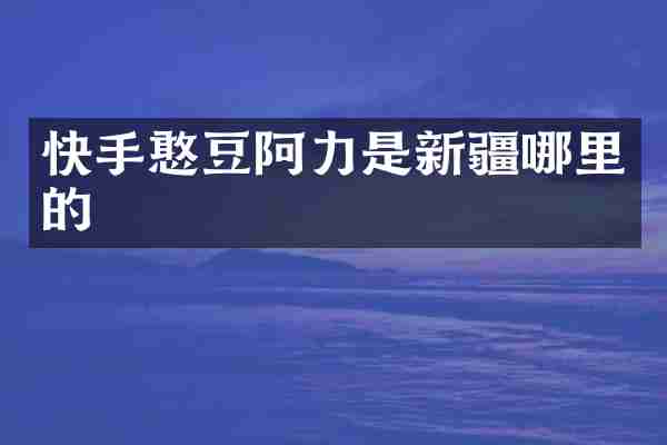 快手憨豆阿力是新疆哪里的