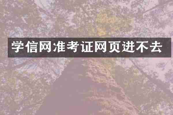 学信网准考证网页进不去