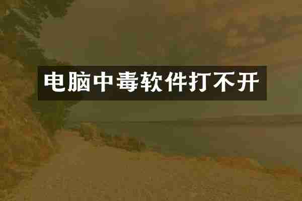 电脑中毒软件打不开