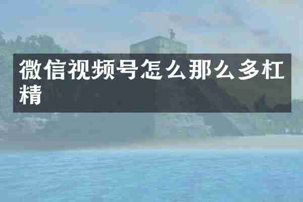 微信视频号怎么那么多杠精