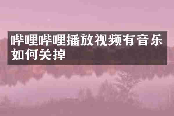 哔哩哔哩播放视频有音乐如何关掉