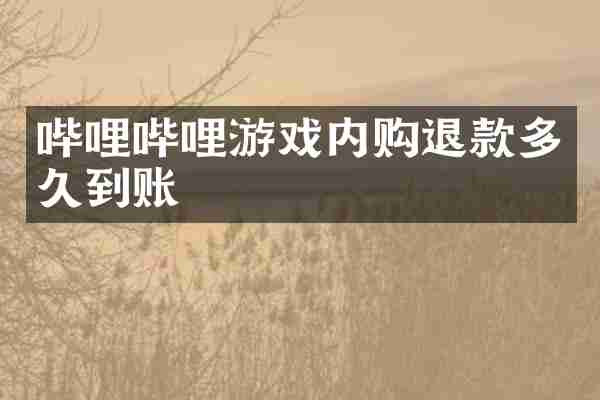 哔哩哔哩游戏内购退款多久到账