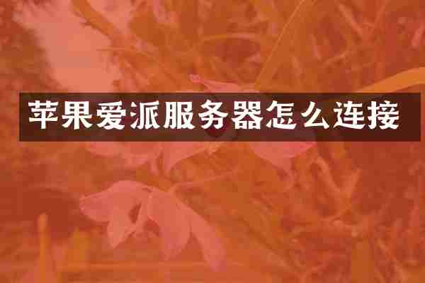 苹果爱派服务器怎么连接