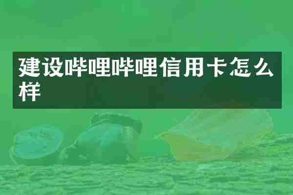 建设哔哩哔哩信用卡怎么样