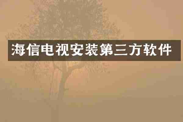 海信电视安装第三方软件