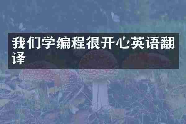 我们学编程很开心英语翻译