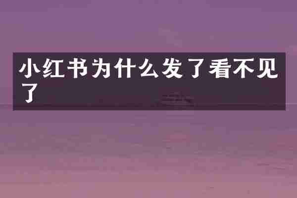 小红书为什么发了看不见了