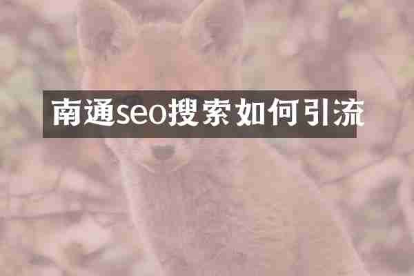南通seo搜索如何引流