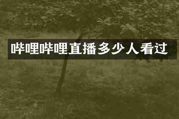 哔哩哔哩直播多少人看过