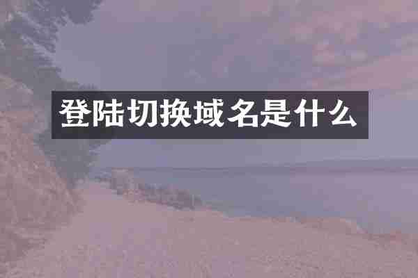 登陆切换域名是什么