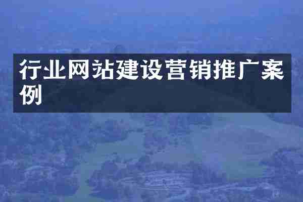 行业网站建设营销推广案例