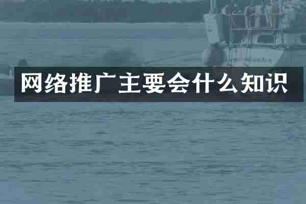 网络推广主要会什么知识