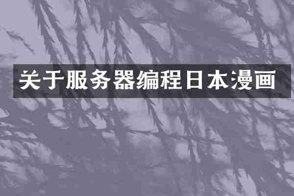 关于服务器编程日本漫画