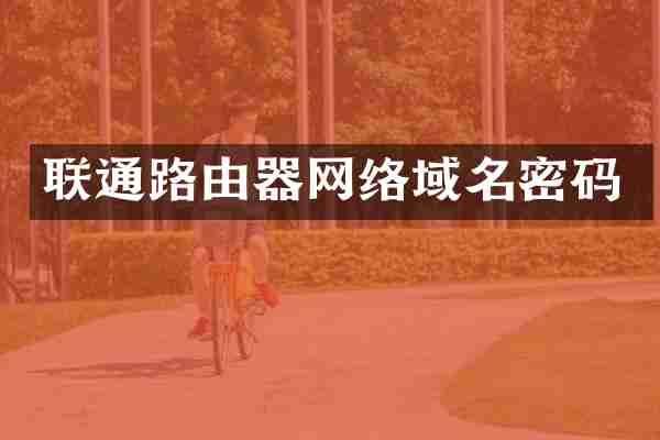 联通路由器网络域名密码