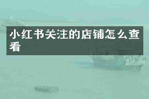 小红书关注的店铺怎么查看