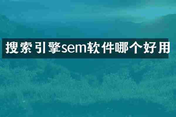 搜索引擎sem软件哪个好用