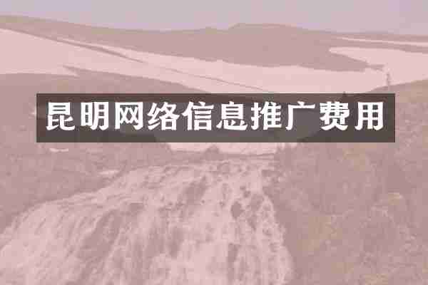 昆明网络信息推广费用