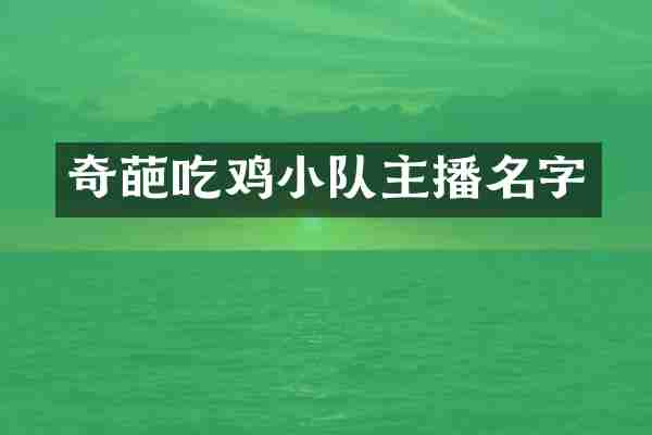 奇葩吃鸡小队主播名字