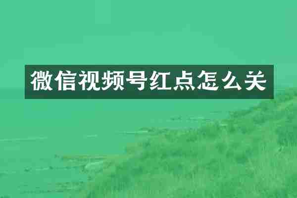 微信视频号红点怎么关