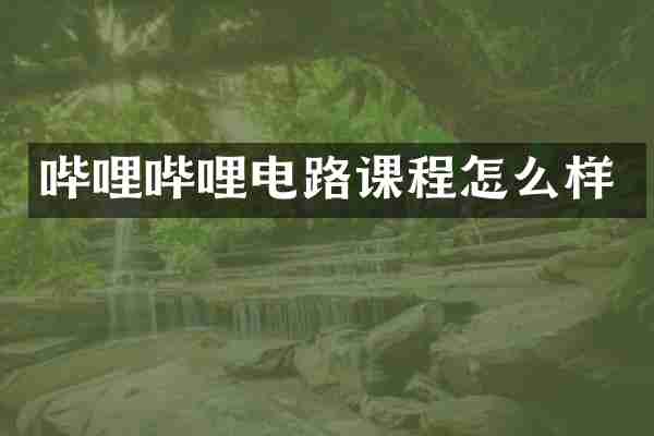 哔哩哔哩电路课程怎么样