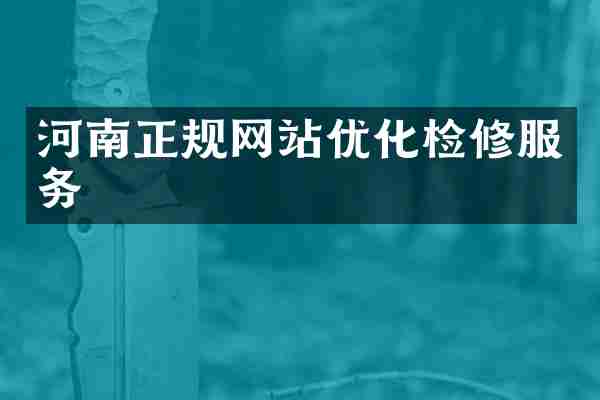 河南正规网站优化检修服务