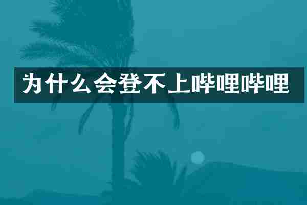 为什么会登不上哔哩哔哩