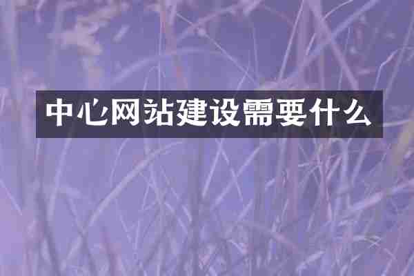 中心网站建设需要什么