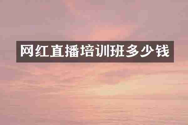 网红直播培训班多少钱