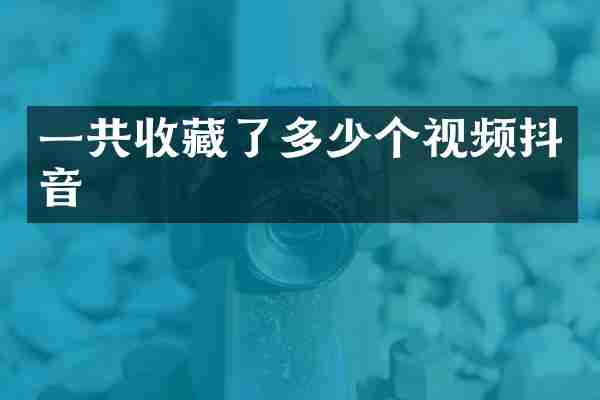 一共收藏了多少个视频抖音