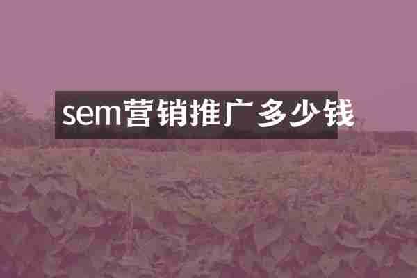 sem营销推广多少钱